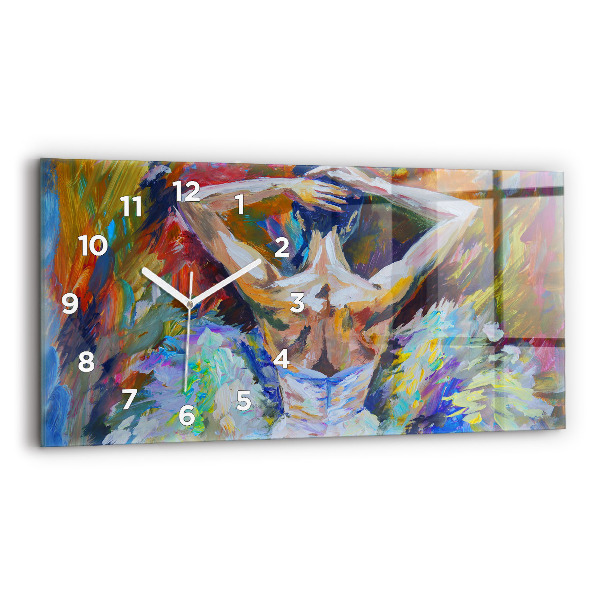 Glass wall clock rectangular Painted Ballerina