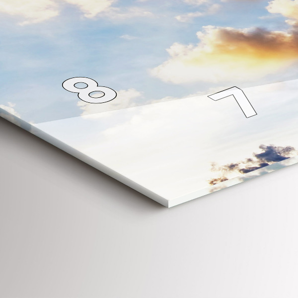 Glass wall clock rectangular Cloud Plane