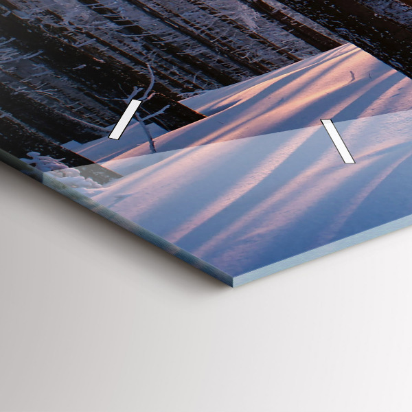 Glass wall clock rectangular Sunset Forest