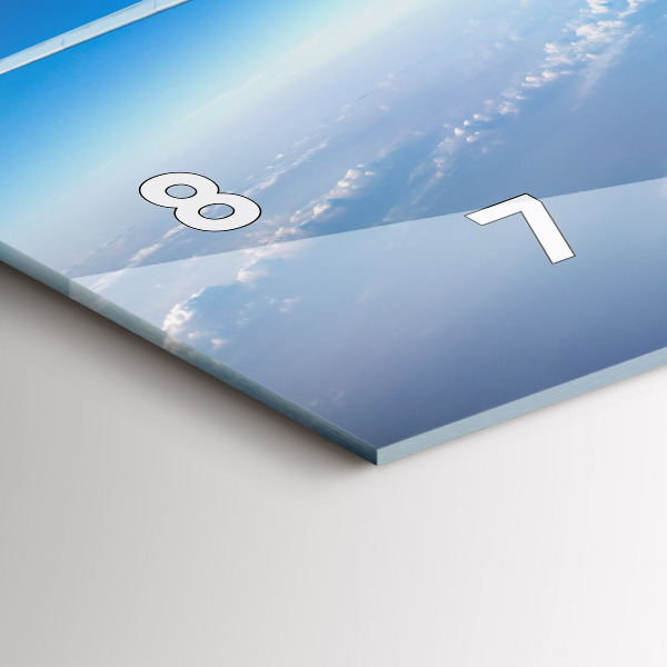 Glass wall clock rectangular Cloud Plane