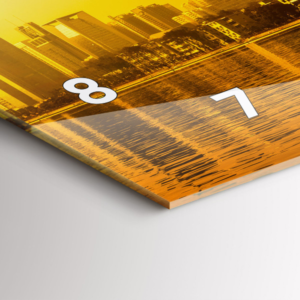 Glass wall clock rectangular Zhujiang River