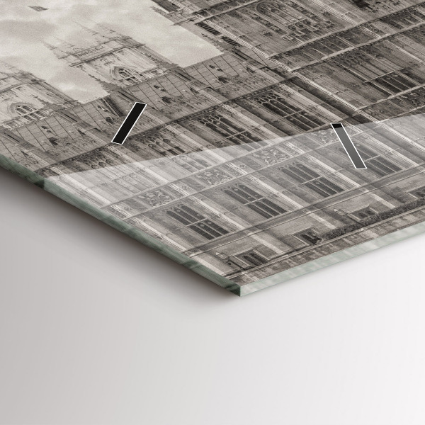 Glass wall clock rectangular London England Big Ben