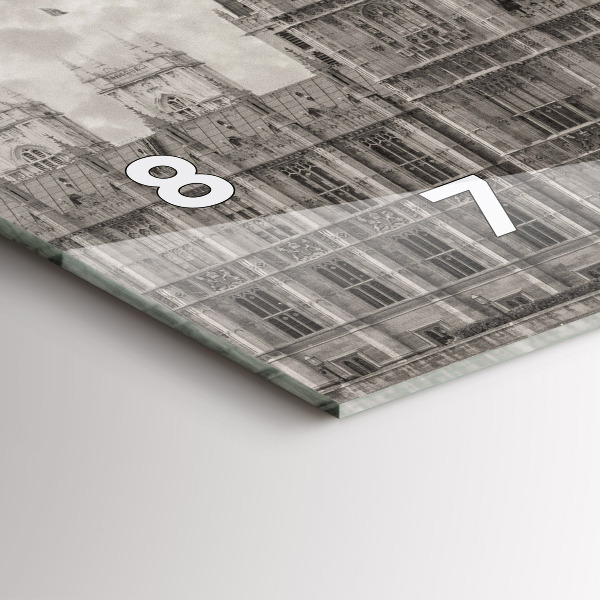 Glass wall clock rectangular London England Big Ben