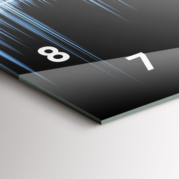 Glass wall clock rectangular Microphone and Headphones