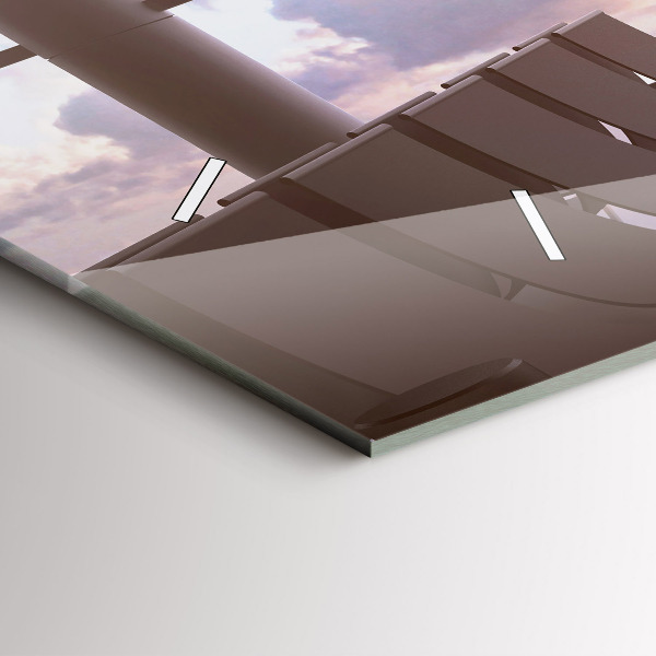 Glass wall clock rectangular Man at the airport