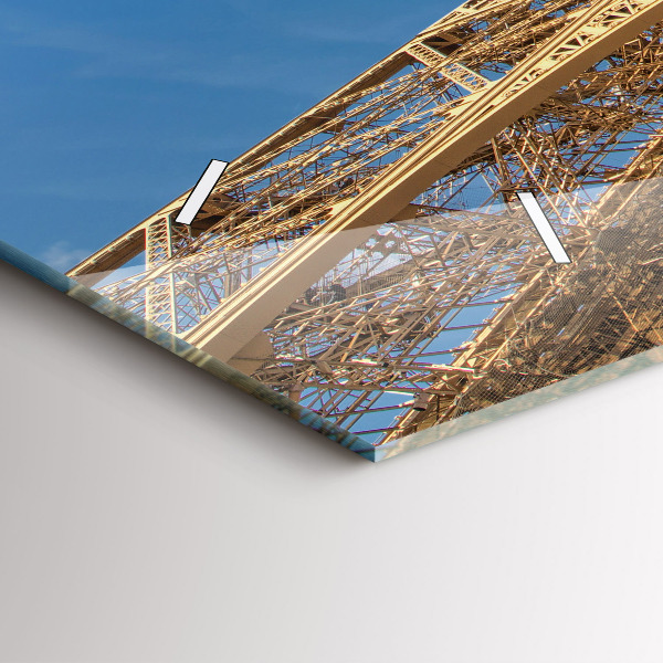 Glass wall clock rectangular France Eiffel Tower