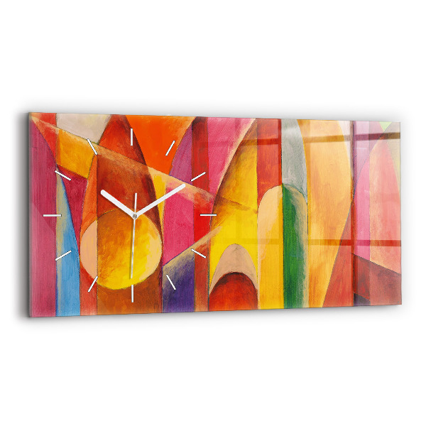 Glass wall clock rectangular Art Decoration Abstraction