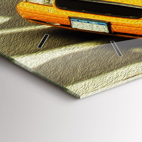 Glass wall clock rectangular New York City taxis