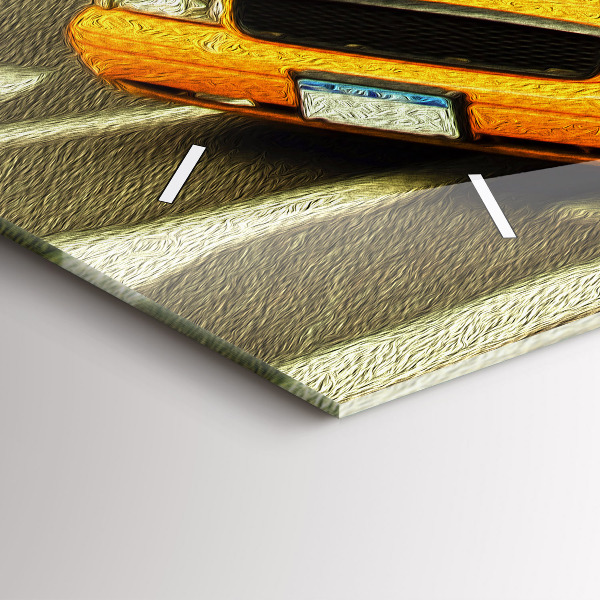 Glass wall clock rectangular New York City taxis