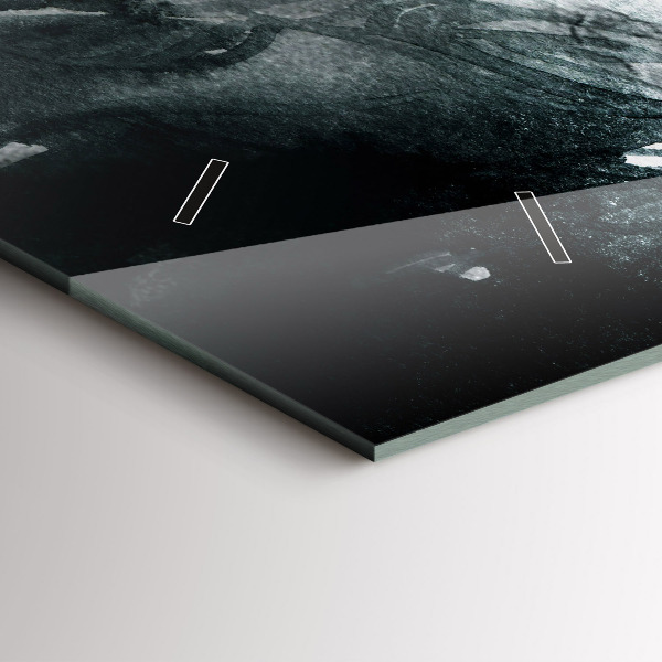 Glass wall clock rectangular Portrait of a woman red lips