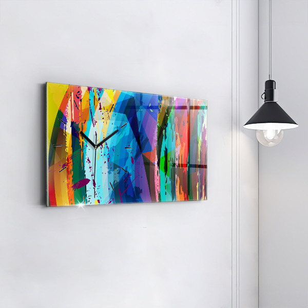 Glass wall clock rectangular Abstract background