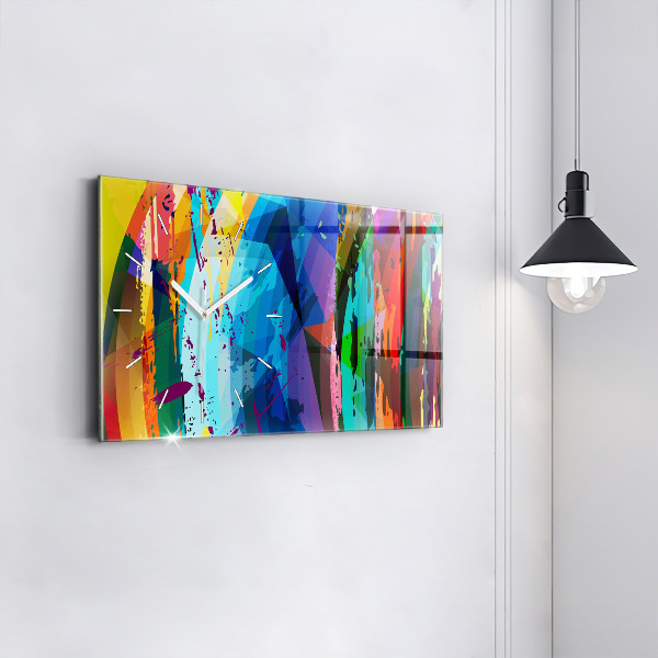 Glass wall clock rectangular Abstract background