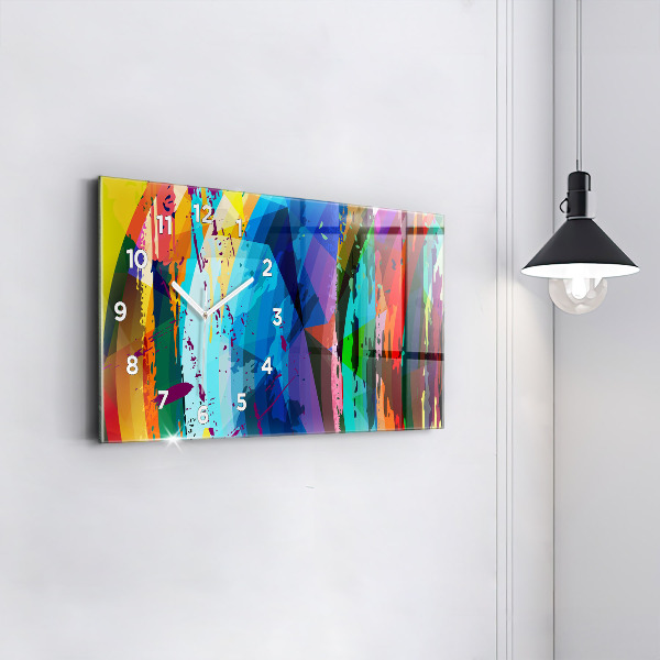 Glass wall clock rectangular Abstract background