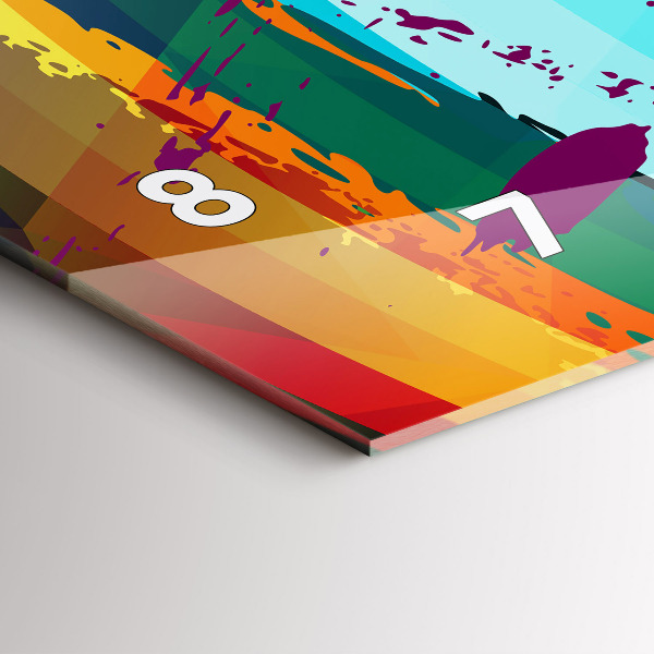 Glass wall clock rectangular Abstract background