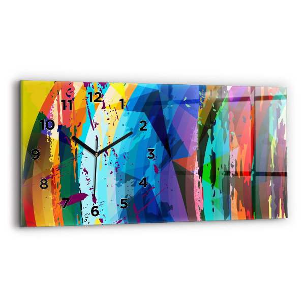Glass wall clock rectangular Abstract background
