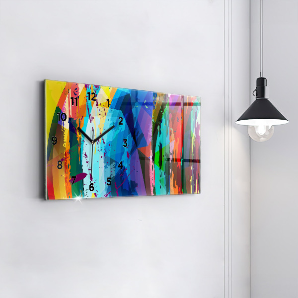 Glass wall clock rectangular Abstract background