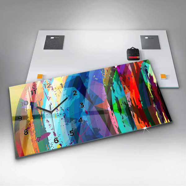 Glass wall clock rectangular Abstract background