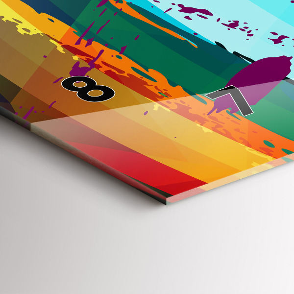 Glass wall clock rectangular Abstract background