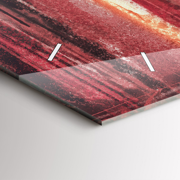 Glass wall clock rectangular Young couple in love