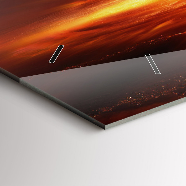 Glass wall clock rectangular Atomic bomb explosion