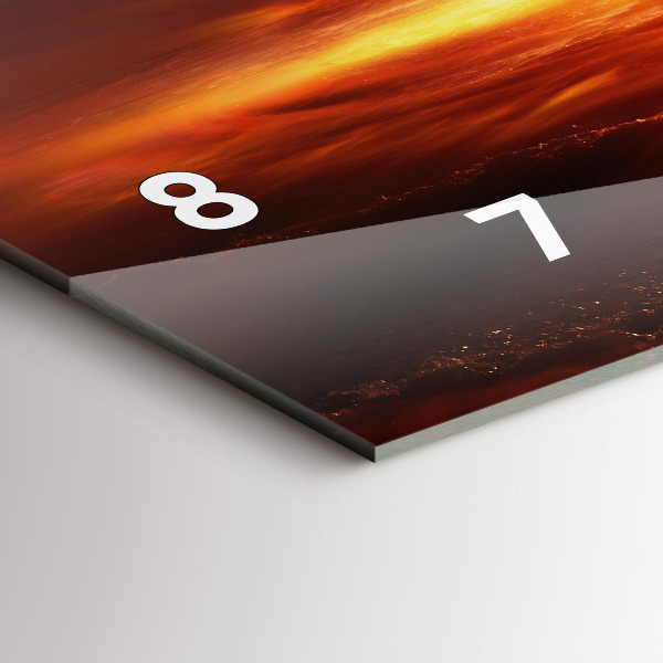 Glass wall clock rectangular Atomic bomb explosion