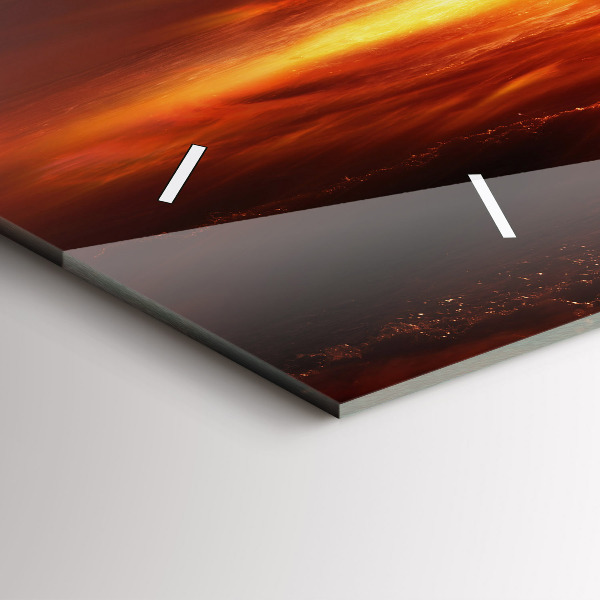 Glass wall clock rectangular Atomic bomb explosion