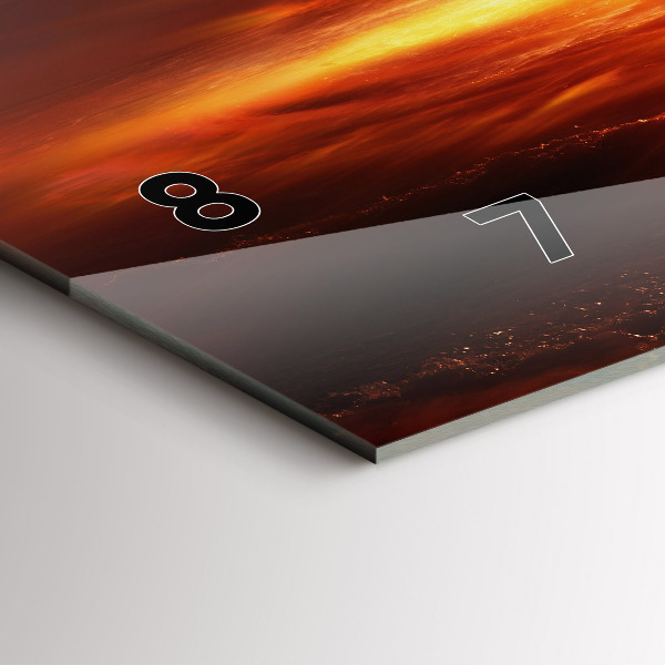 Glass wall clock rectangular Atomic bomb explosion