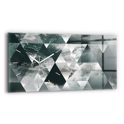 Glass wall clock rectangular Abstract sea waves