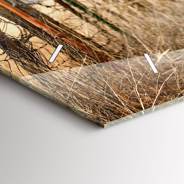 Glass wall clock rectangular Old cars