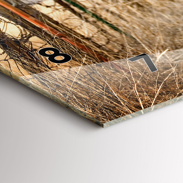 Glass wall clock rectangular Old cars