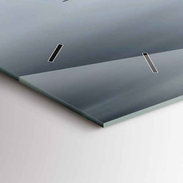 Glass wall clock rectangular Military aircraft in flight