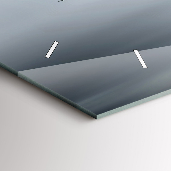 Glass wall clock rectangular Military aircraft in flight