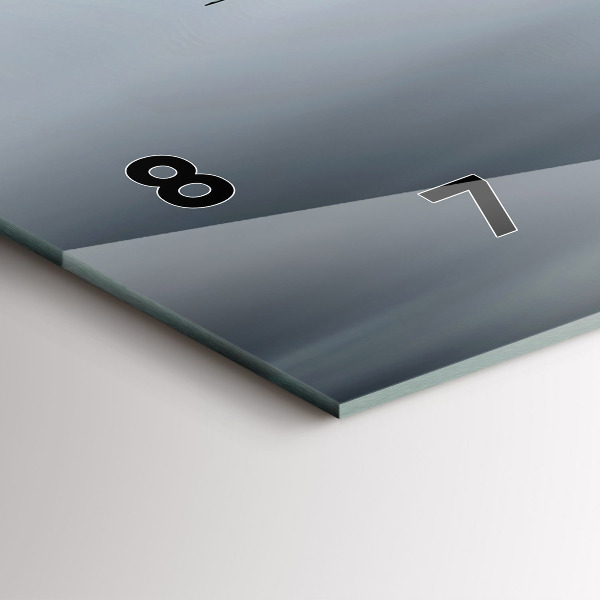 Glass wall clock rectangular Military aircraft in flight