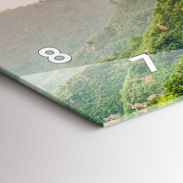 Glass wall clock rectangular The Great Wall of China