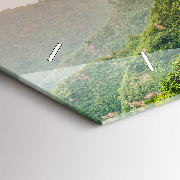 Glass wall clock rectangular The Great Wall of China
