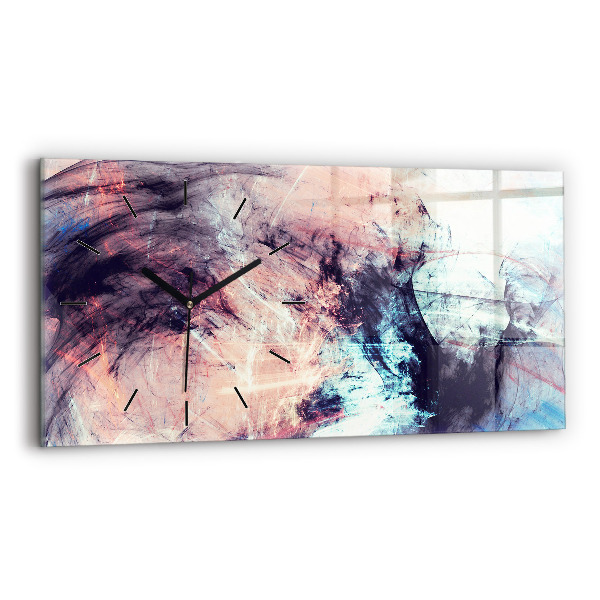 Glass wall clock rectangular Abstract painting