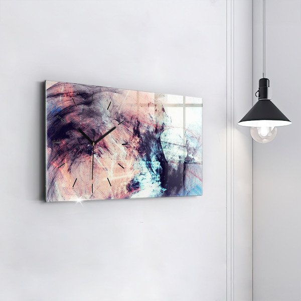 Glass wall clock rectangular Abstract painting