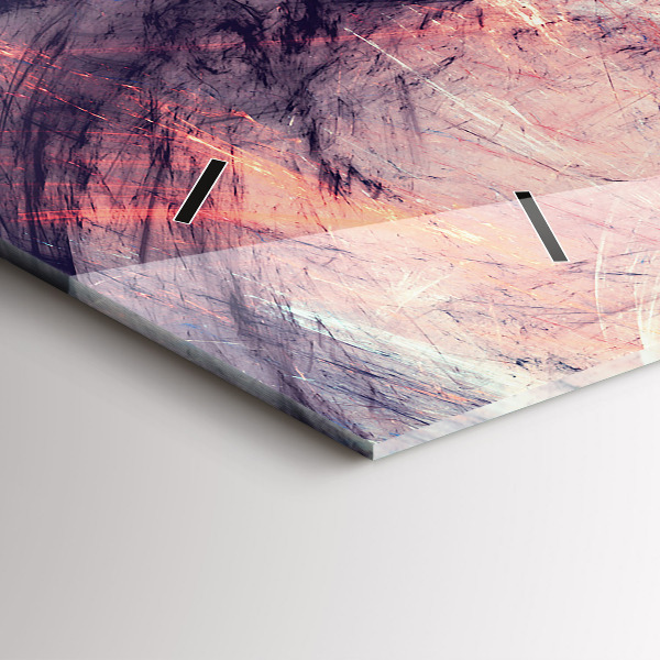 Glass wall clock rectangular Abstract painting