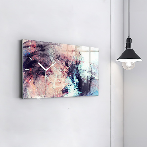 Glass wall clock rectangular Abstract painting