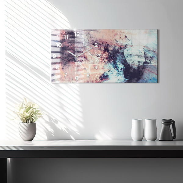 Glass wall clock rectangular Abstract painting