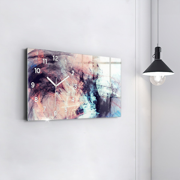 Glass wall clock rectangular Abstract painting