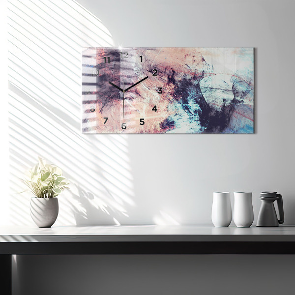 Glass wall clock rectangular Abstract painting