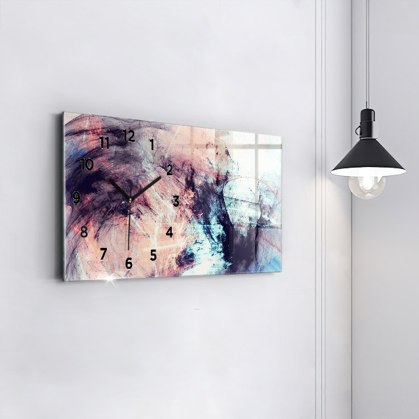 Glass wall clock rectangular Abstract painting