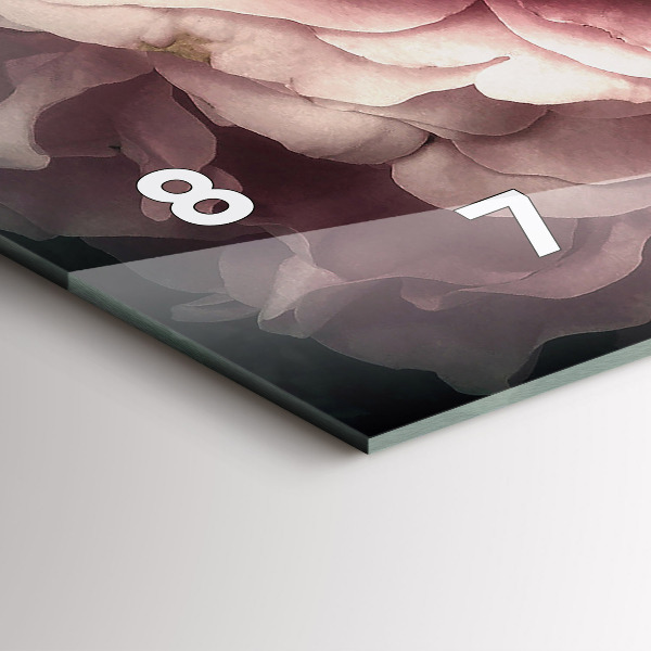 Glass wall clock rectangular Bouquet of pink roses