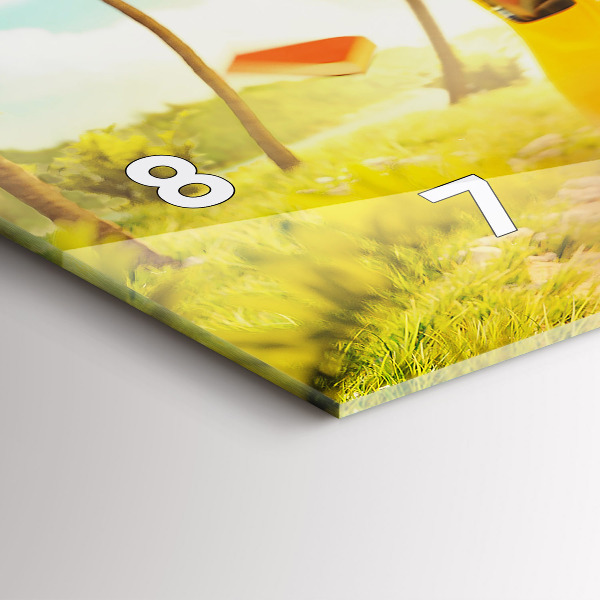 Glass wall clock rectangular Car with surfboard