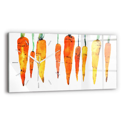 Glass wall clock rectangular Carrot illustration