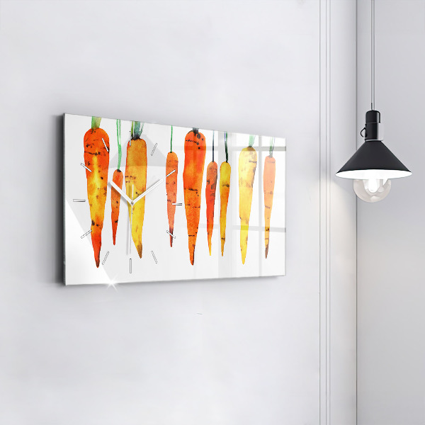 Glass wall clock rectangular Carrot illustration