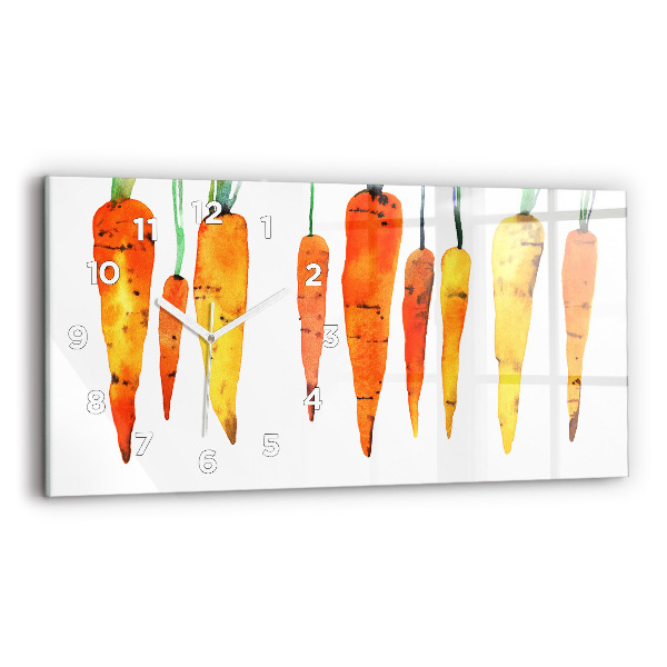 Glass wall clock rectangular Carrot illustration