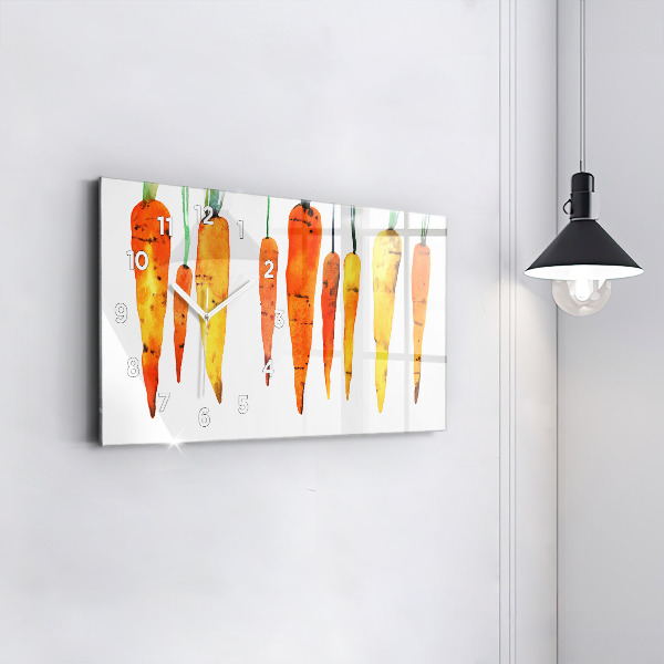 Glass wall clock rectangular Carrot illustration