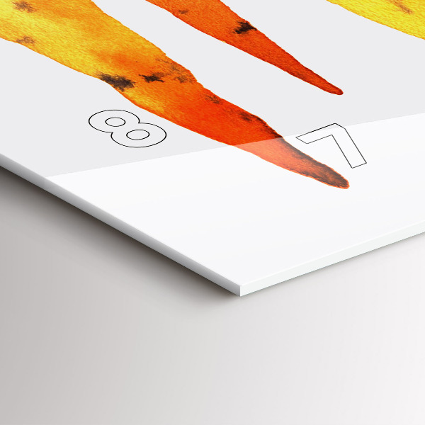 Glass wall clock rectangular Carrot illustration